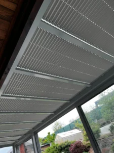 Strešné plisse v zimnej záhrade